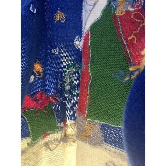 Vintage 90s Christmas Sweater Santa Clause Embroidered Northern Isles Size L - Picture 6 of 12